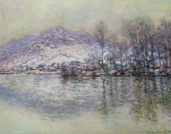 Claude Oscar Monet : The Seine at Port Villez, Snow Effect